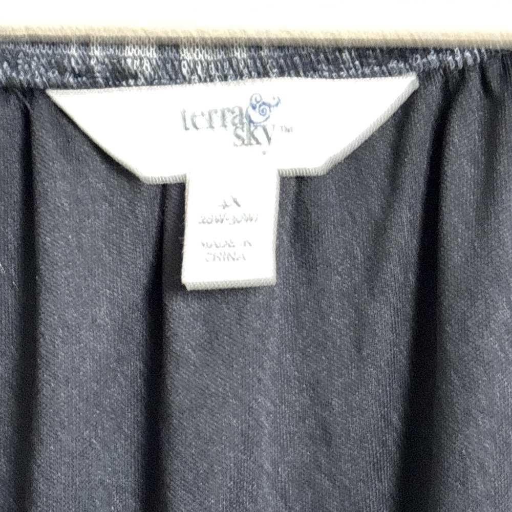 Terra Sky Dress 3X Black Gray Plaid Smocked Ruffle Midi Sheer Grunge 90s y2k - Picture 8 of 9
